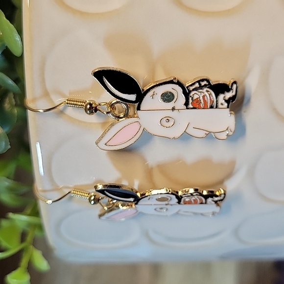 Goth Bunny Drop Earrings - Picture 5 of 6